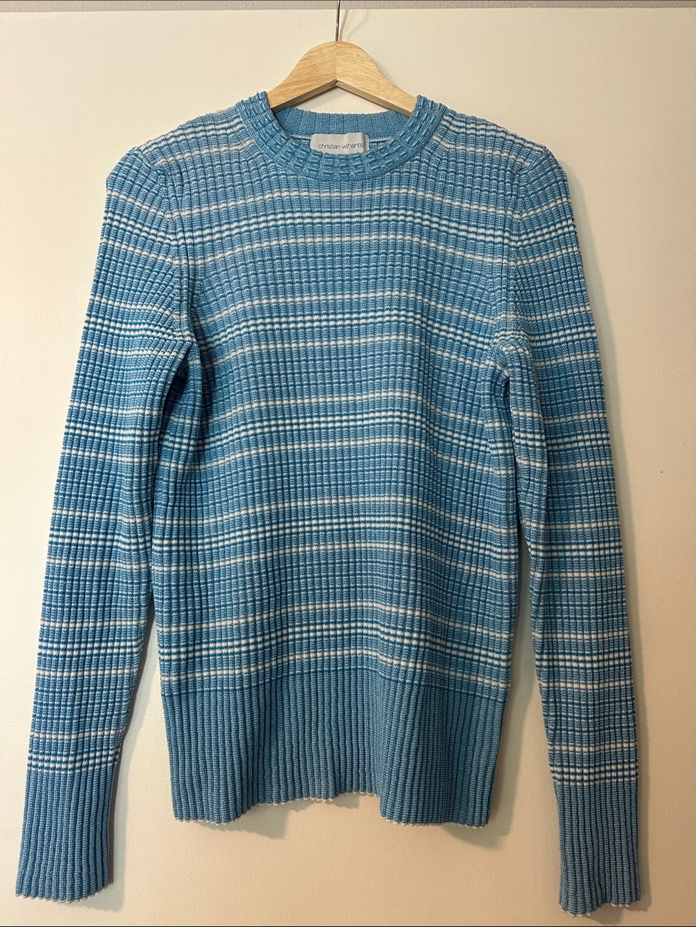 Christian wijnants Striped Blue and White Crewneck Sweater